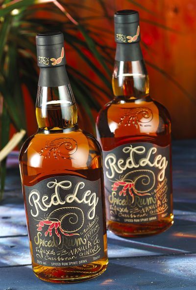 Allieds quirky glass bottle for RedLeg Rum