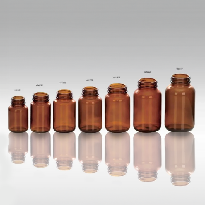 Amber Glass Bottles for Tablets - Wide Mouth