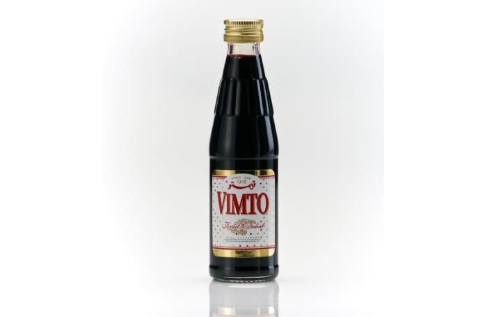 Large glass bottle used at Vimto