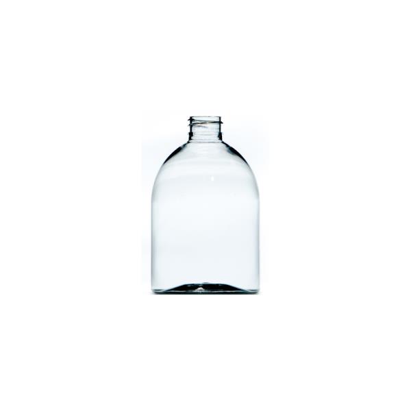 500ml Clear PET Dumpy Boston Round Bottle, 28/410 Neck