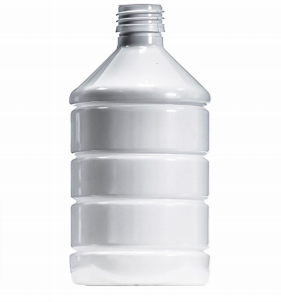 500ml White PET Ribbed Pharma Veral, 28mm ROPP Neck