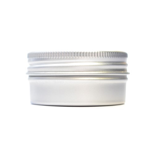 15ml Brushed Aluminium Softline Tin Base & 38mm Brushed Aluminium Softline Tin Lid, EPE Lined