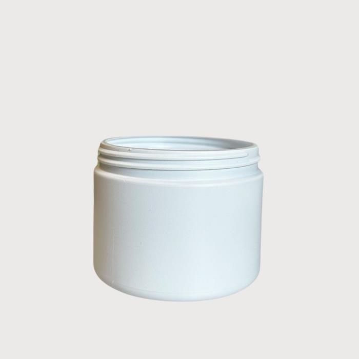 500ml White HDPE Straight Sided Jar, 100/400 Neck