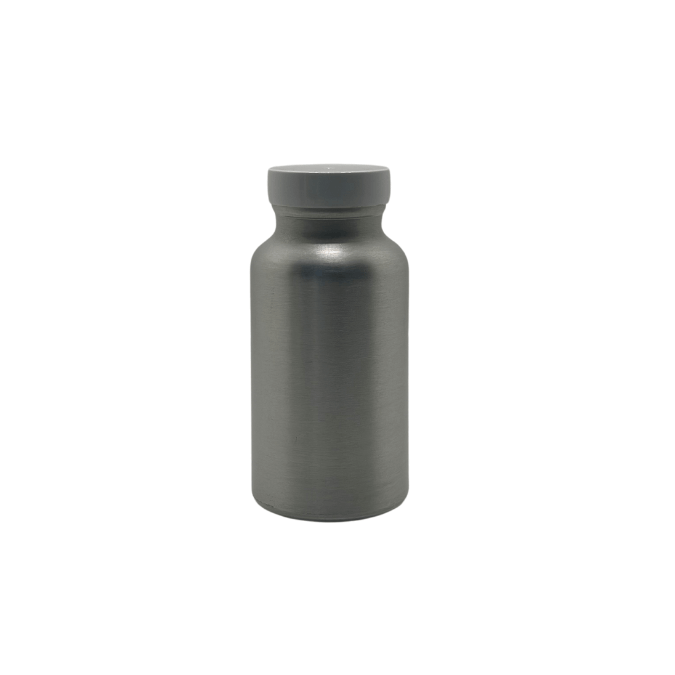 Aluminium Pill Jar, 53 X 110mm 200ml capacity, FDA Lacquer, 38/400 Neck