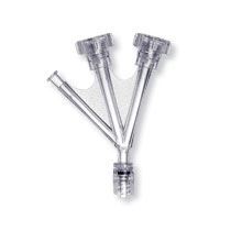 Qosina. Double Hemostasis Valve Y Connector, Large Caps, Rotating Male ...