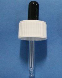 28mm Dropper Pipette (Black Teat, White Cap, Glass Pipette)