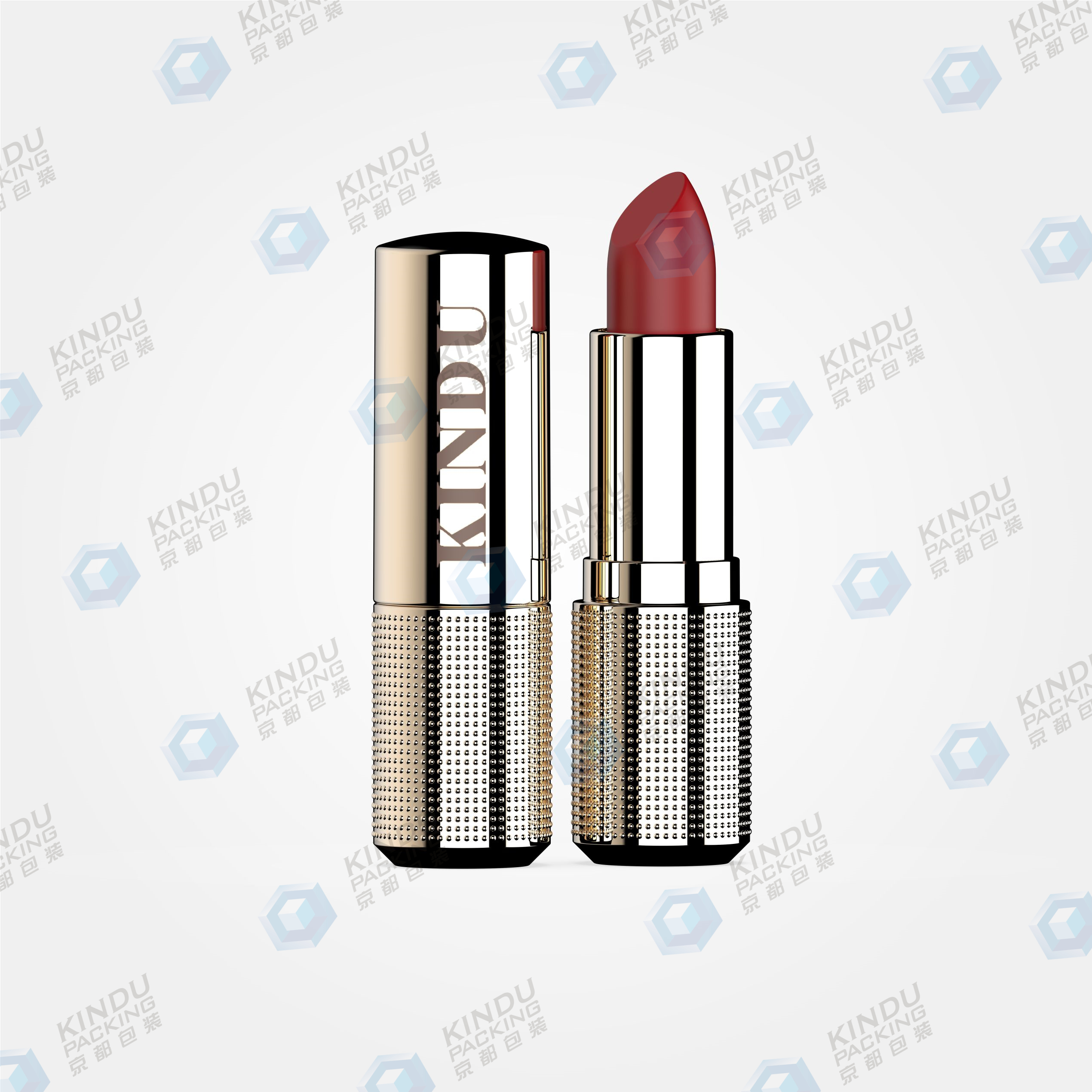 Round lipstick packaging with textured base (ZH-K0039)