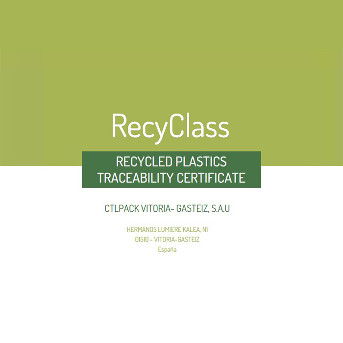 RecyClass certifies CTLpack on the traceability of recycled plastics in its products