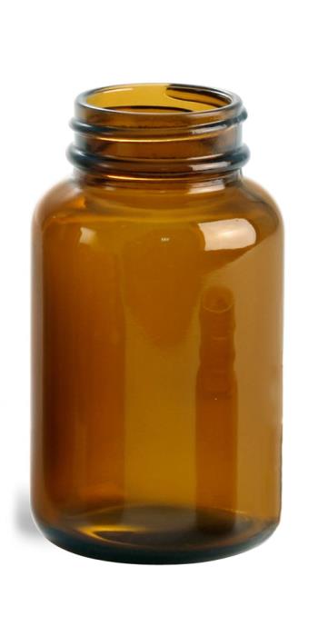 120 cc Amber Glass Pharmaceutical Round Bottles (Bulk), Caps NOT Included