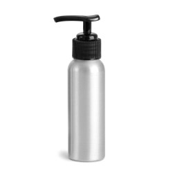 80 ml Aluminum Bottles w/ Black Lotion Pumps