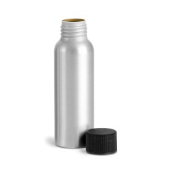 80 ml Aluminum Bottles w/ Lined Black Screw Caps