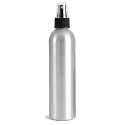 250 ml Aluminum Bottles w/ Black Fine Mist Sprayers