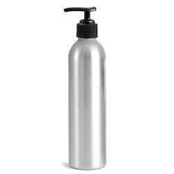 250 ml Aluminum Bottles w/ Black Lotion Pumps