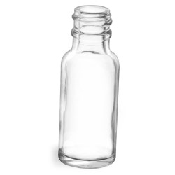 1/2 oz Clear Glass Round Bottles (Bulk), Caps NOT Included