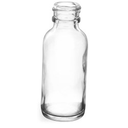 1 oz Clear Glass Round Bottles (Bulk), Caps NOT Included