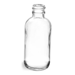 2 oz Clear Glass Round Bottles (Bulk), Caps NOT Included