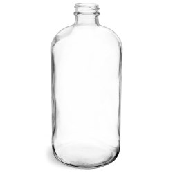 32 oz Clear Glass Round Bottles (Bulk), Caps NOT Included