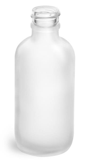 2 oz Frosted Glass Round Bottles (Bulk), Caps NOT Included