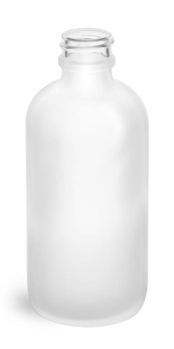 4 oz Frosted Glass Round Bottles (Bulk), Caps NOT Included