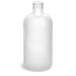 8 oz Frosted Glass Round Bottles (Bulk), Caps NOT Included