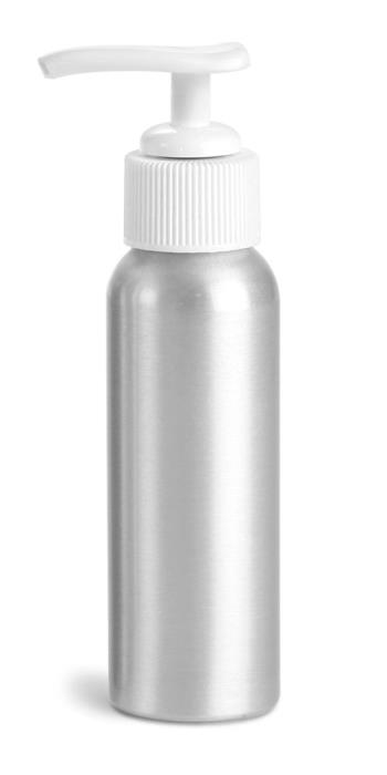 80 ml Aluminum Bottles w/ White Lotion Pumps