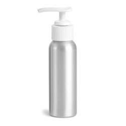 80 ml Aluminum Bottles w/ White Lotion Pumps