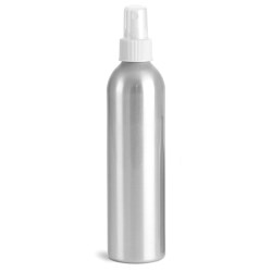 250 ml Aluminum Bottles w/ White Fine Mist Sprayers