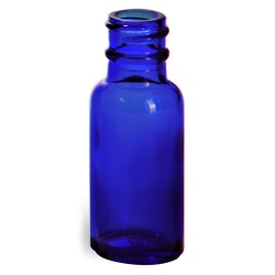 1/2 oz Blue Glass Boston Round Bottles (Bulk), Caps NOT Included