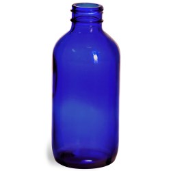 4 oz Blue Glass Boston Round Bottles (Bulk), Caps NOT Included