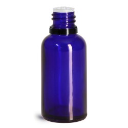 30 ml Glass Bottles, Cobalt Blue Glass Euro Dropper Bottles w/ Black Tamper Evident Caps & Orifice Reducer