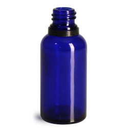 30 ml Glass Bottles, Cobalt Blue Glass Euro Dropper Bottles w/ Black Tamper Evident Bulb Droppers