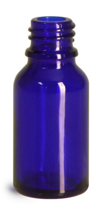 15 ml Glass Bottles, Cobalt Blue Glass Euro Dropper Bottles (Bulk), Caps NOT Included