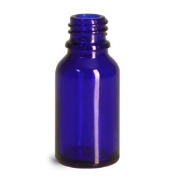 15 ml Glass Bottles, Cobalt Blue Glass Euro Dropper Bottles (Bulk), Caps NOT Included