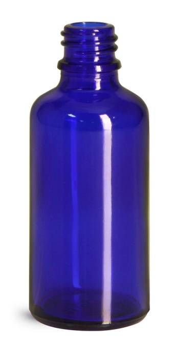 50 ml Blue Glass Euro Dropper Bottles (Bulk), Caps NOT Included