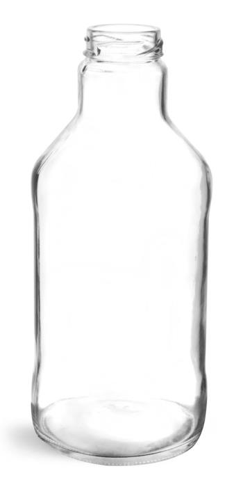 24 oz Clear Glass Beverage Bottles (Bulk), Caps NOT Included