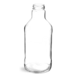 24 oz Clear Glass Beverage Bottles (Bulk), Caps NOT Included