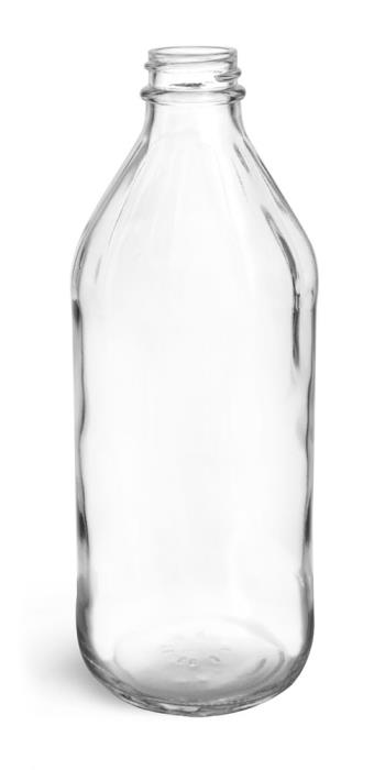 16 oz Clear Glass Vinegar Bottles (Bulk), Caps NOT Included