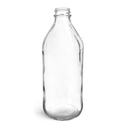 32 oz Clear Glass Vinegar Style Bottles (Bulk) Caps Not Included