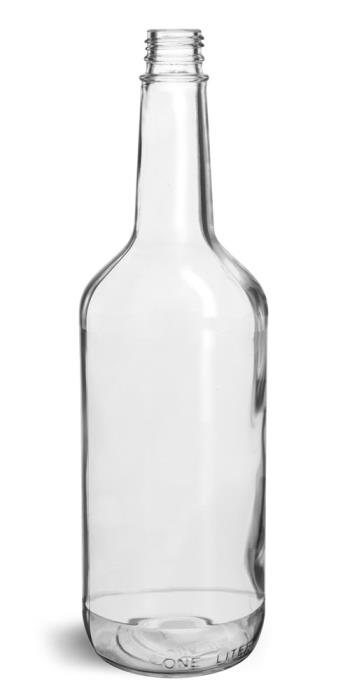 1 Liter Glass Bottles, Clear Glass Liquor Bottles