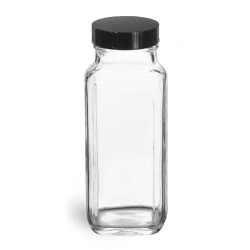 8 oz Clear Glass Candle Jars w/ Glass Flat Pressed Lids