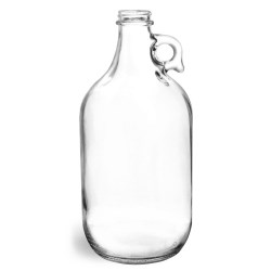 64 oz Clear Glass Round Jugs (Bulk), Caps NOT Included