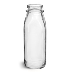 16 oz Glass Bottles, Clear Glass Dairy Bottles