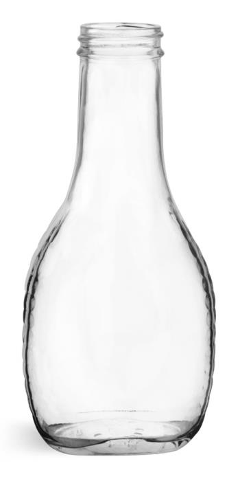 8 oz Clear Glass Salad Dressing Bottles (Bulk), Caps NOT Included