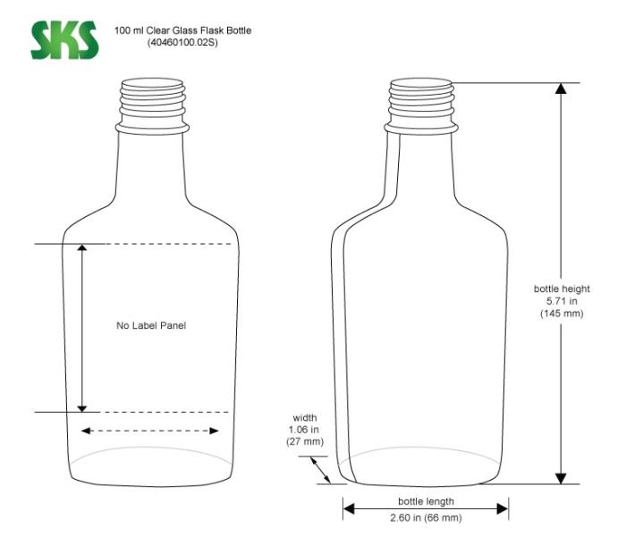 100 ml Clear Glass Flask Bottles