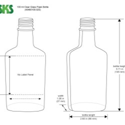 100 ml Clear Glass Flask Bottles