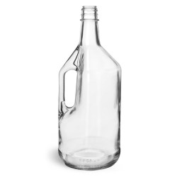 1.75 Liter Glass Bottles, Clear Glass Liquor Bottles w/ Handles