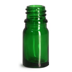 5 ml Glass Bottles, Green Glass Euro Dropper Bottles (Bulk), Caps NOT Included