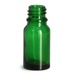 10 ml Glass Bottles, Green Glass Euro Dropper Bottles (Bulk), Caps NOT Included