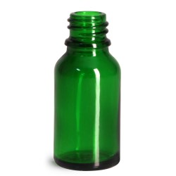 15 ml Glass Bottles, Green Glass Euro Dropper Bottles (Bulk), Caps NOT Included