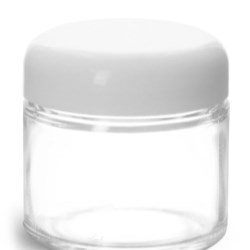 2 oz Clear Glass Jars w/ White Dome Caps